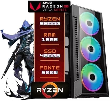 PC Ryzen 5 5600G com 16GB RAM e SSD 480GB por R$ 2.412,63 na Amazon