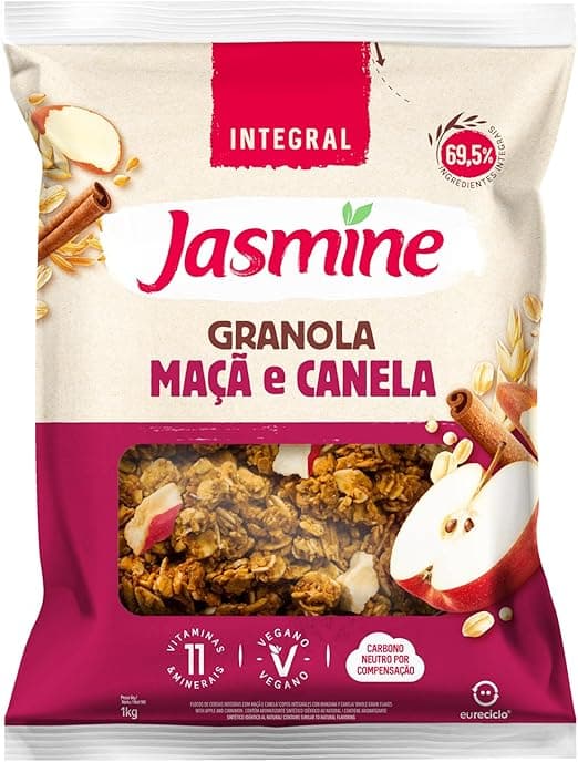 Granola Jasmine Maçã e Canela 1kg: crocância de qualidade por R$ 36,27