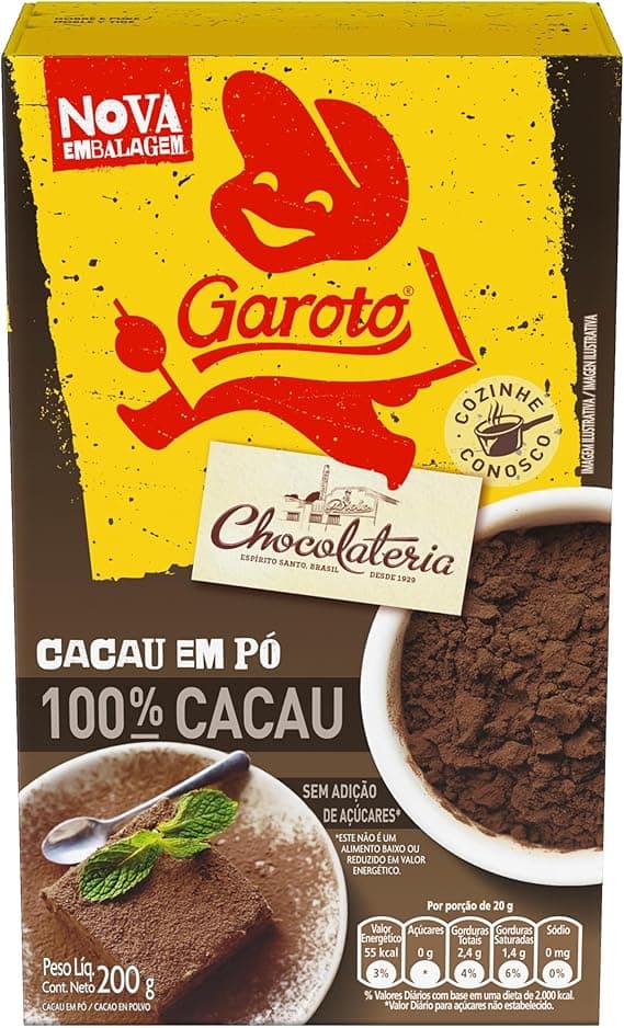 Garoto Cacau Em Pó 200 g sai por R$35,07 com 27% de desconto na Amazon