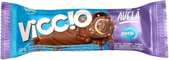 Viccio Roll 30 g Zero Açúcar: chocolate com avelã por R$8,99 na Amazon