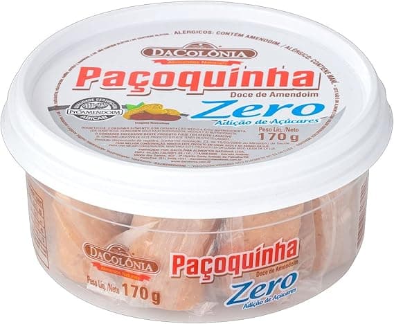 Da Colônia Paçoquinha Rolha: 170 g Zero Açúcares por R$12,98 na Amazon