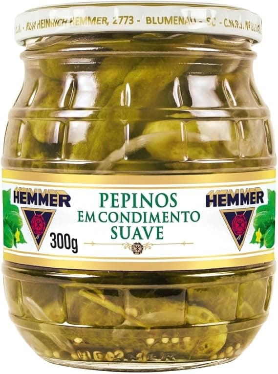Hemmer Pepinos Em Condimento Suave 300G: Crocância Suave para Lanches