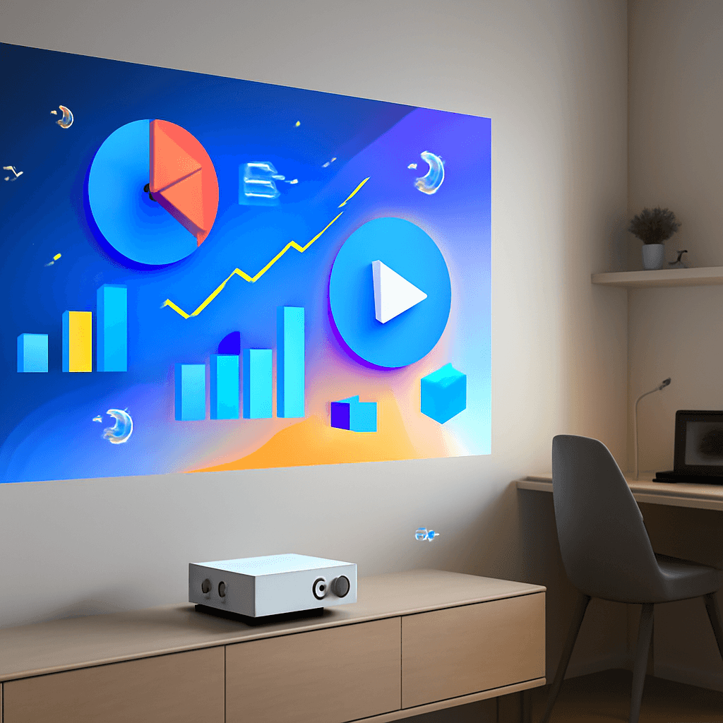Projetor compacto que oferece imagens nítidas para entretenimento e trabalho em casa