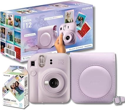 Kit Instax Mini 12 com Filme Mermaid Tail e Bolsa Lilás — R$639,90