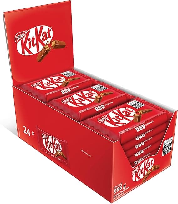 Kit Kat Leite 41,5 g em Caixa Display com 24 un. de R$109 por R$88,43