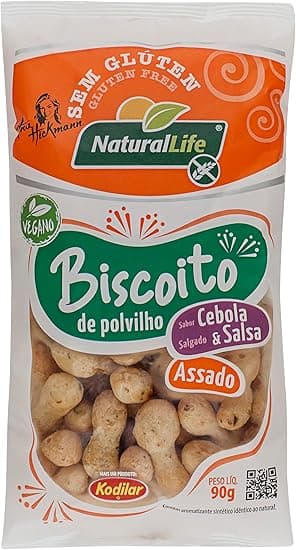Biscoito de Polvilho Cebola e Salsa Vegano Sem Glúten — R$8,99 Amazon