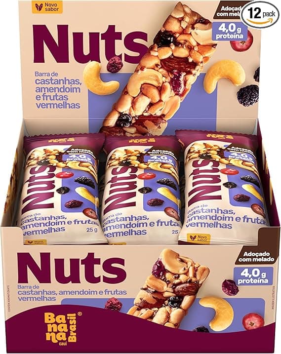 Barra Banana Brasil: 12x25g por R$43,90 com frete grátis (Amazon)