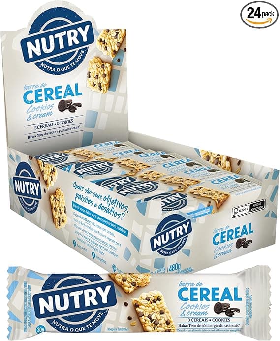 Nutry Cookies &amp; Cream 20g: 24 barras no display por R$34,90