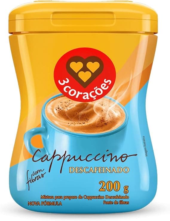 3 Corações Cappuccino Descafeinado 200g por R$ 23,99 na Amazon