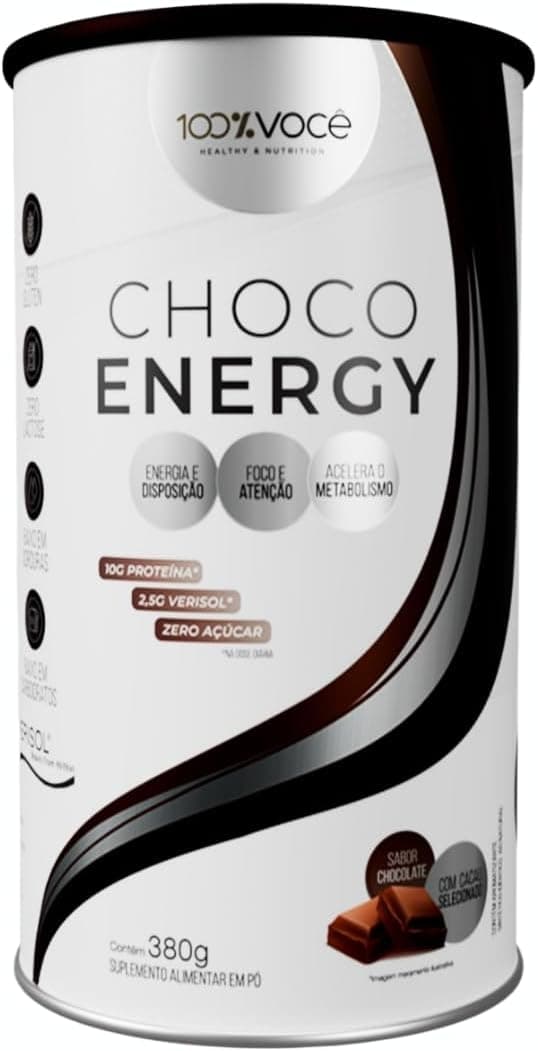 Choco Energy Superfood 380 g Sabor Chocolate: foco, cafeína e colágeno