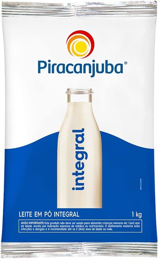 Piracanjuba Leite em Pó Integral 1kg por R$ 54,25 com 16% de desconto