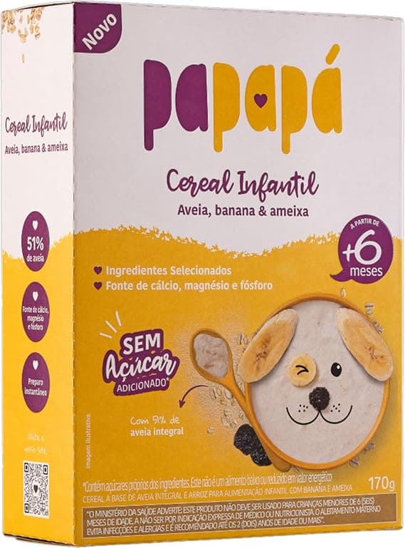 Papapá Cereal Infantil Aveia com Banana &amp; Ameixa — R$16,08 na Amazon