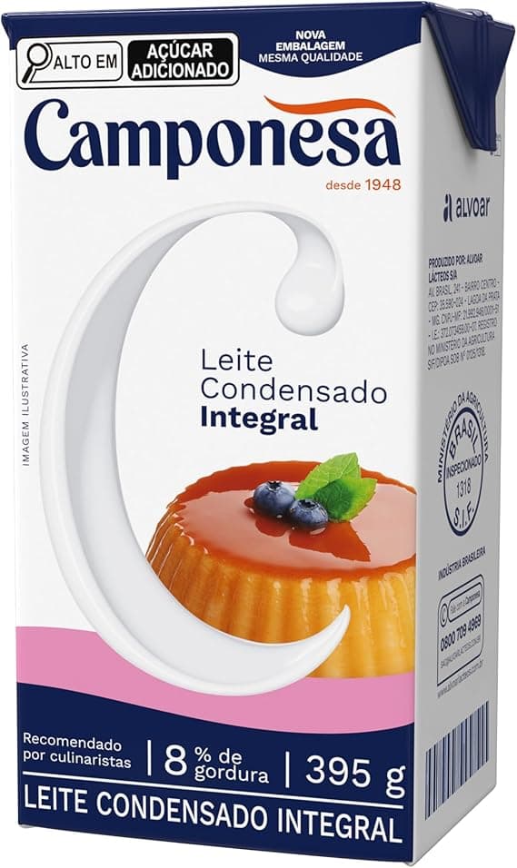 Leite Condensado Camponesa Integral 395g R$8,99 frete grátis Amazon