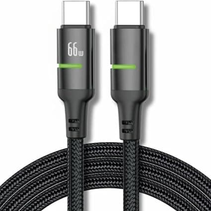 Cabo USB-C 66W Trançado de Nylon Preto 1m: de R$21,74 por R$13,19