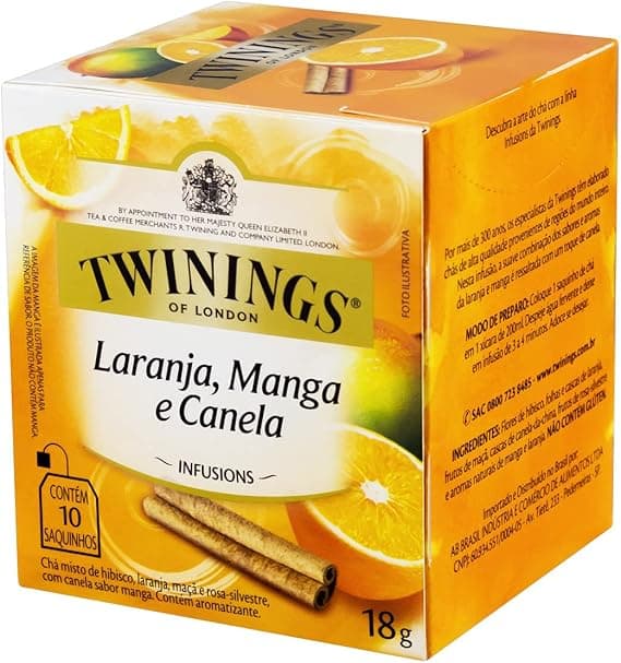 Twinings Chá Misto Laranja Manga e Canela – 10 sachês por R$18,90