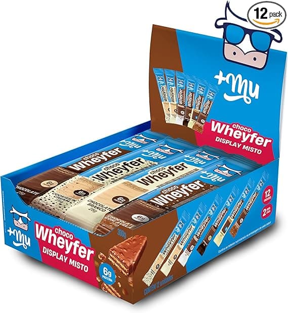 Chocowheyfer +Mu: Caixa Mista 12 wafers proteicos por R$65,90