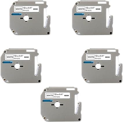 Kit de 5 fitas brancas para Brother Mk231/M231, R$28,49 na Amazon