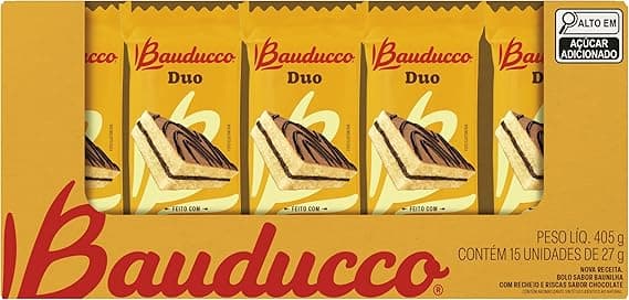 Bauducco Bolinho Duo de Chocolate 15un R$27,95 com frete grátis Amazon