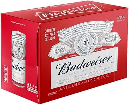 Pack Budweiser Sleek 350ml: 12 garrafas por R$50,28 com frete grátis