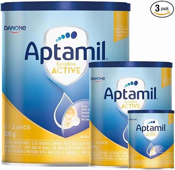 3 Latas ACTIVE Sensitive 800 g: R$339,05 com 5% off Pix Volta às Aulas