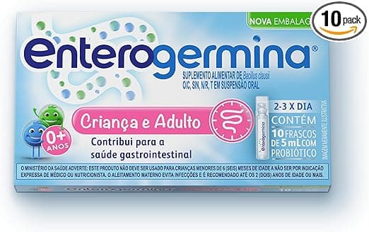 Enterogermina: 10 frascos de 5ml por R$39,39, benefício para microbiota