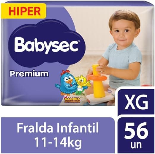 Fralda Babysec Premium Hiper XG 56 Un R$64,91 Amazon 23% desconto