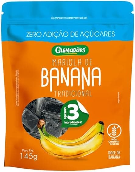 Mariola de Banana Zero Açúcar 145g — R$9,80 na Amazon snack sem açúcar
