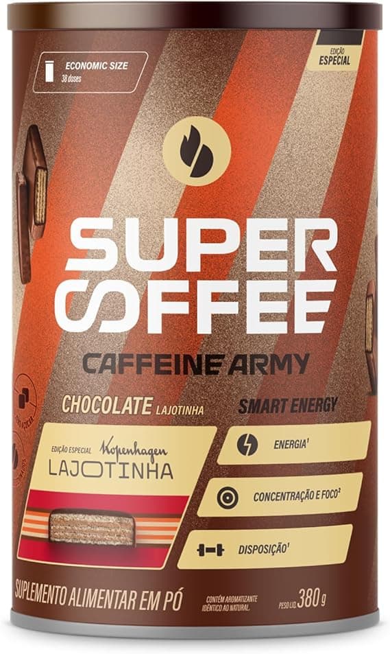 SuperCoffee Lajotinha 380g: 38 doses, energia estável por R$186,70
