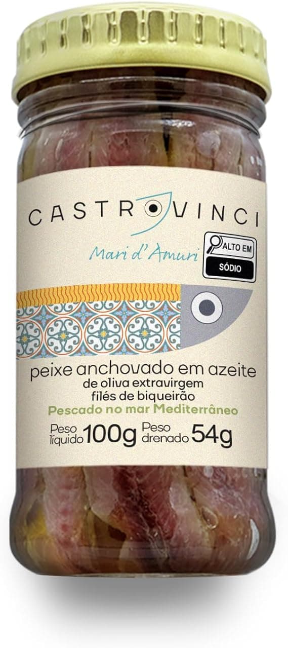 Anchovas Castrovinci em azeite extravirgem no vidro 100 g por R$49,90