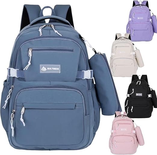 Mochila Escolar com Estojo de Grande Capacidade – Nylon Impermeável