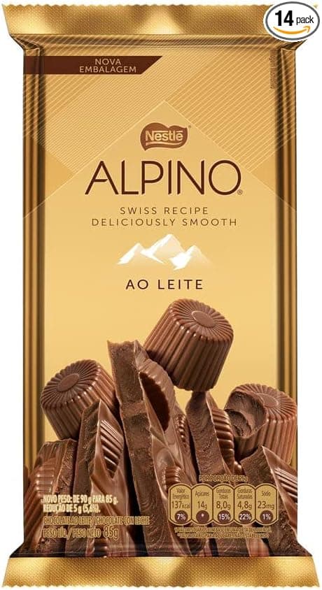 Nestlé Alpino 85g: chocolate ao leite 4,6/5; preço não informado