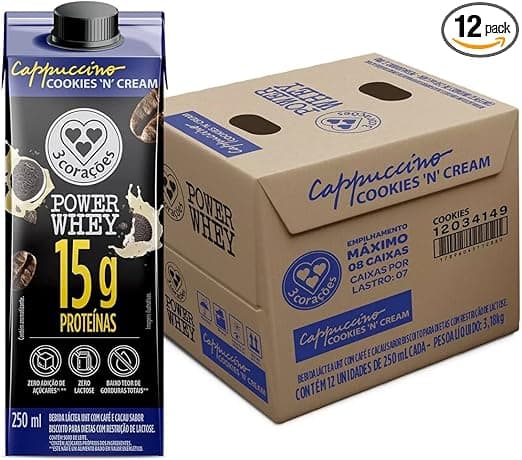 Cappuccino Power Whey Cookies-n-Cream 250ml Pack 12 por R$100,18