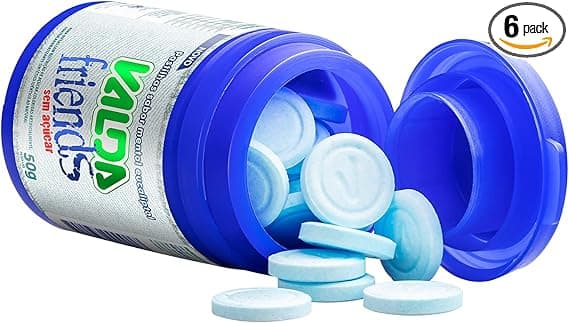 Valda Friends Mentol e Eucaliptol: 6 potes 50 g sem açúcar — R$40,59