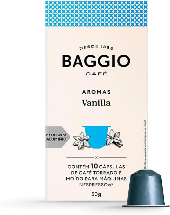 Baggio Aroma Vanilla Cápsulas 10, compat Nespresso, R$21,90 na Amazon