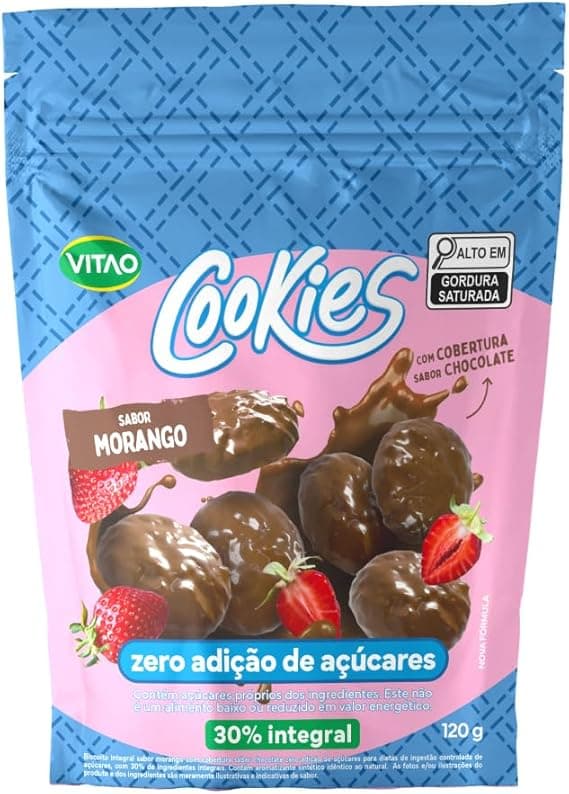 Vitao Cookies Zero Morango Cobertura de Chocolate: R$22,15 na Amazon