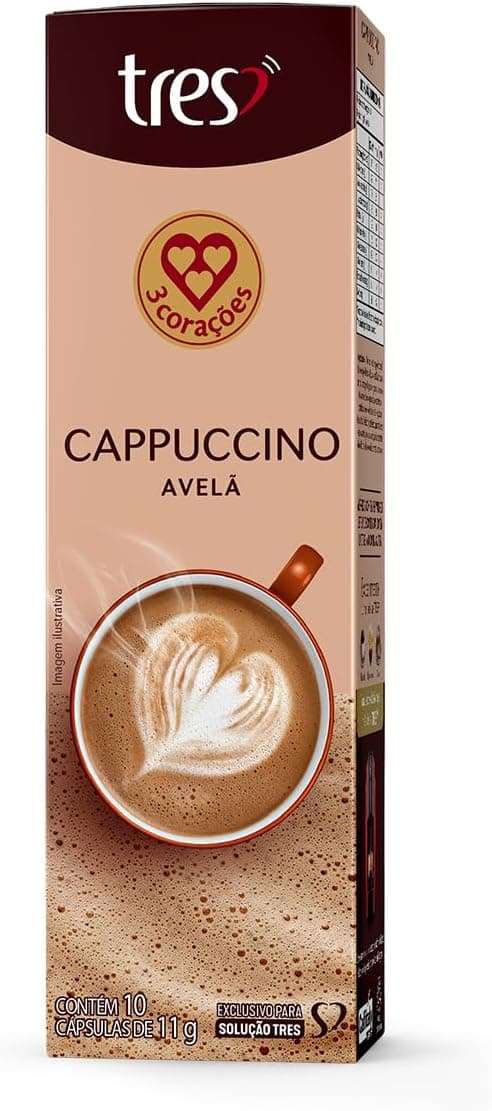 3 Corações Cappuccino Avelã: 10 cápsulas por R$22,99 com frete grátis