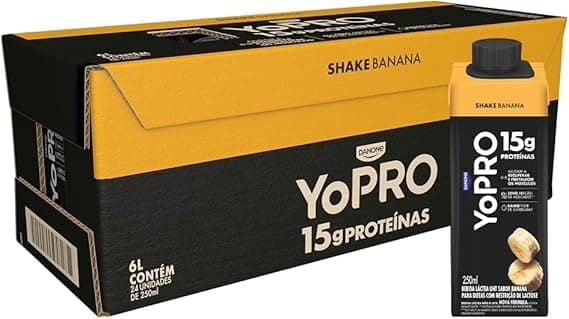 YoPRO Banana 250 ml Pack 24unid: 15 g proteína por porção, R$200,29