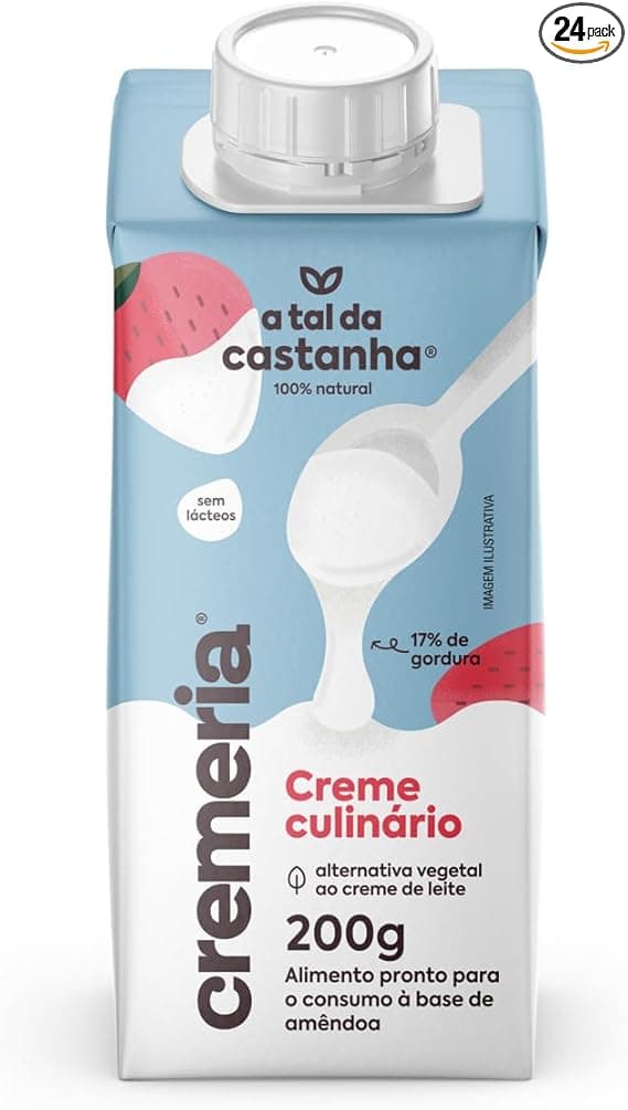 Creme vegetal A Tal da Castanha Cremeria 200 g por R$15,90 na Amazon
