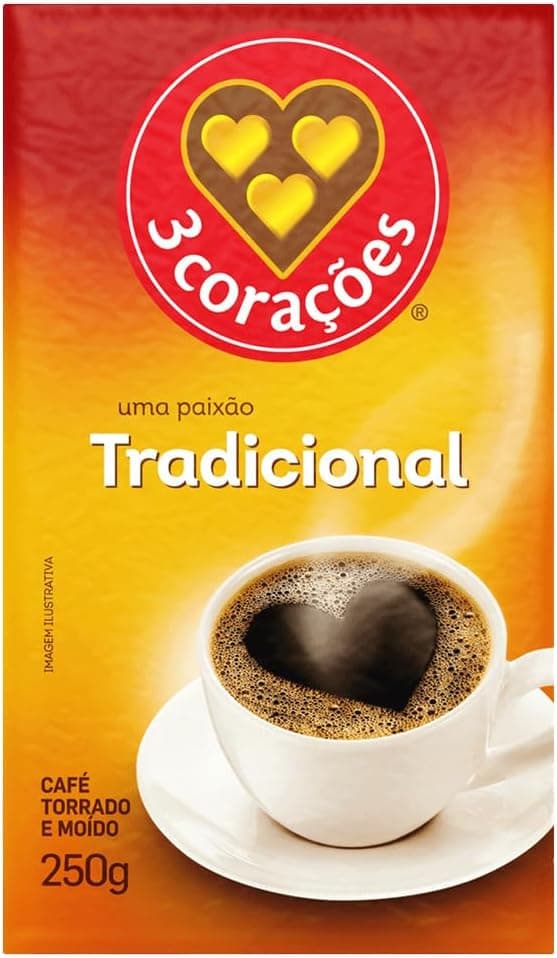 3 Corações Torrado e Moído 250 g R$24,03 com Frete Grátis Amazon