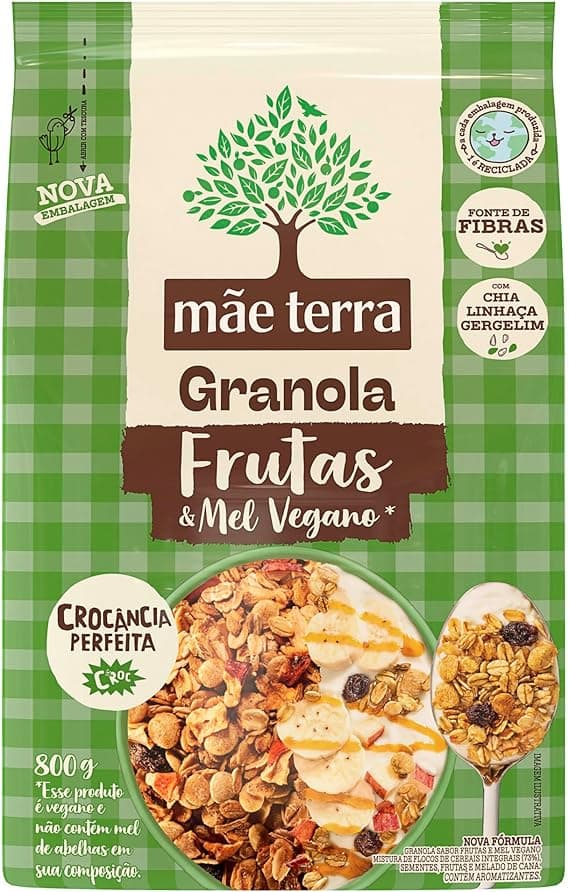 Granola Mãe Terra Frutas e Mel Sem Açúcar 800 g — R$29,24 na Amazon