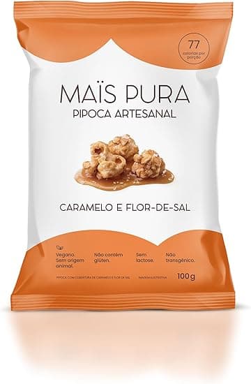 Pipoca Artesanal Maïs Caramelo e Flor de Sal 100g — R$12,90 na Amazon