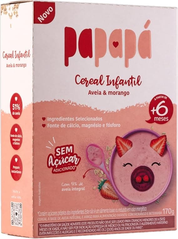 Papapá Petit Cereal: Aveia integral com Morango e Beterraba a R$16,08