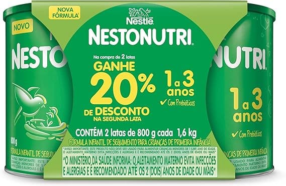Nestonutri 1-3 anos: kit 1,6 kg por R$54,99 na Amazon: volta às aulas