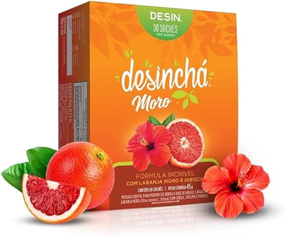 Desinchá Laranja Moro + Hibisco: 30 sachês a R$49,48 com frete grátis