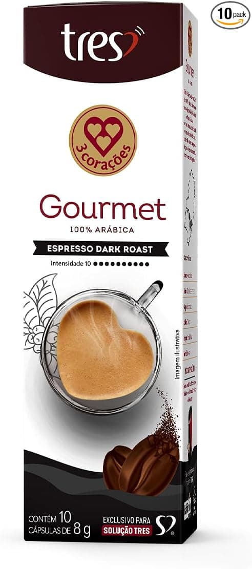 3 Corações Cápsula Espresso Gourmet Dark Roast 10 Cáps. por R$17,01
