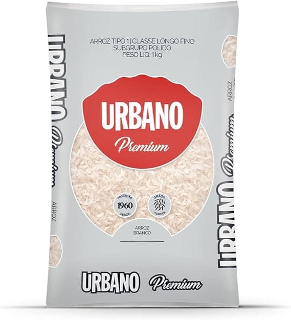 Arroz Branco Premium Urbano 1 kg:R$7,91, qualidade para volta às aulas