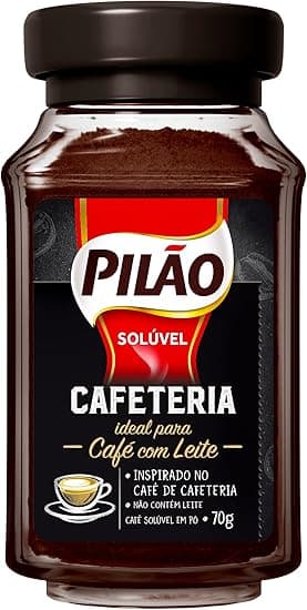 Pilão Café Solúvel Cafeteria em Pó, Vidro 70 g – R$30,99 e R$0,44/g
