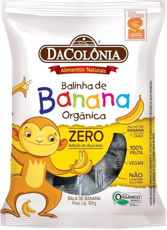 Bala de Banana Orgânica 100 g DaColônia por R$10,90 na Amazon