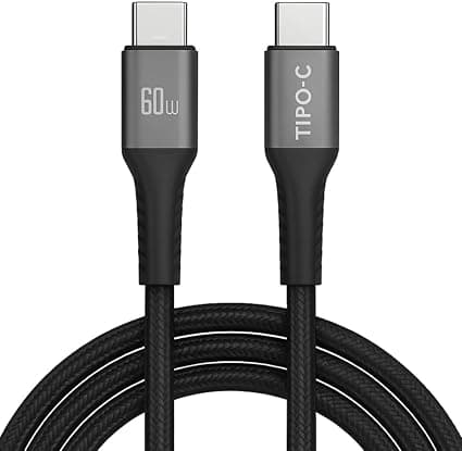 Cabo USB-C Turbo 2m 60W Nylon Trançado — preço especial de R$14,10