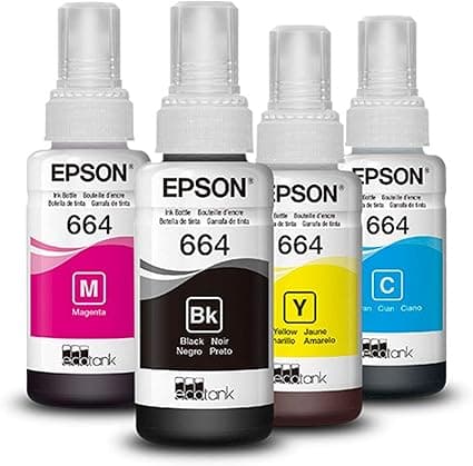 Kit Tinta Epson T664 4 Cores p/L395–L455—R$175,75 à vista estoq. lim.